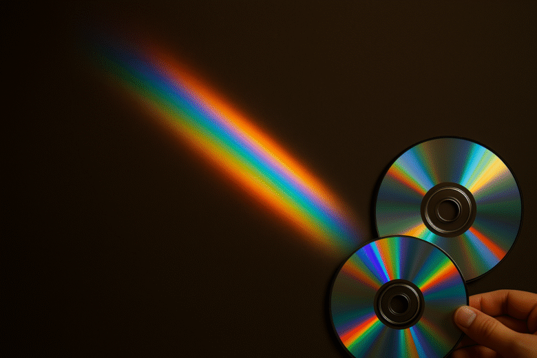 Criando prismas com CDs para fotos com arco-íris refletido